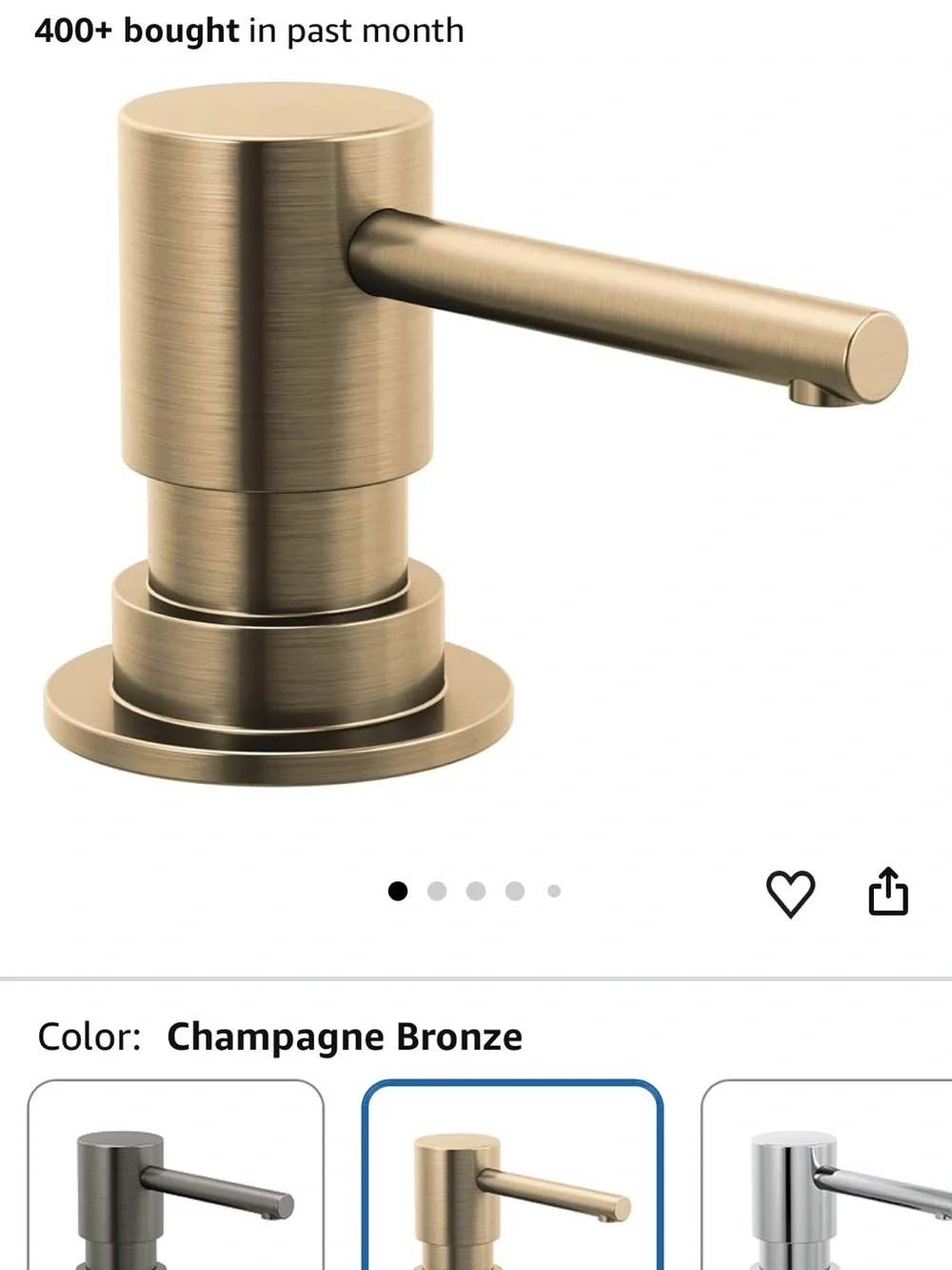 Champagne Bronze Sink Soap Dispenser - Modern Bath Accessory